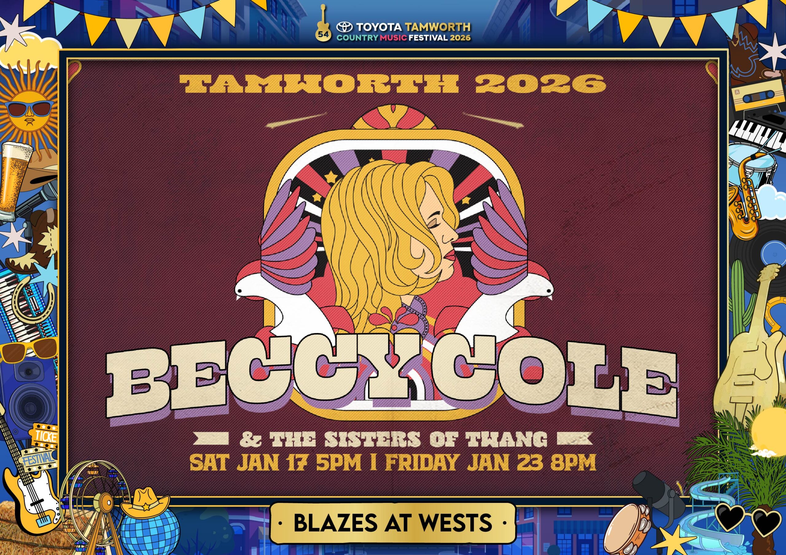 Beccy Cole Tamworth Festival Poster