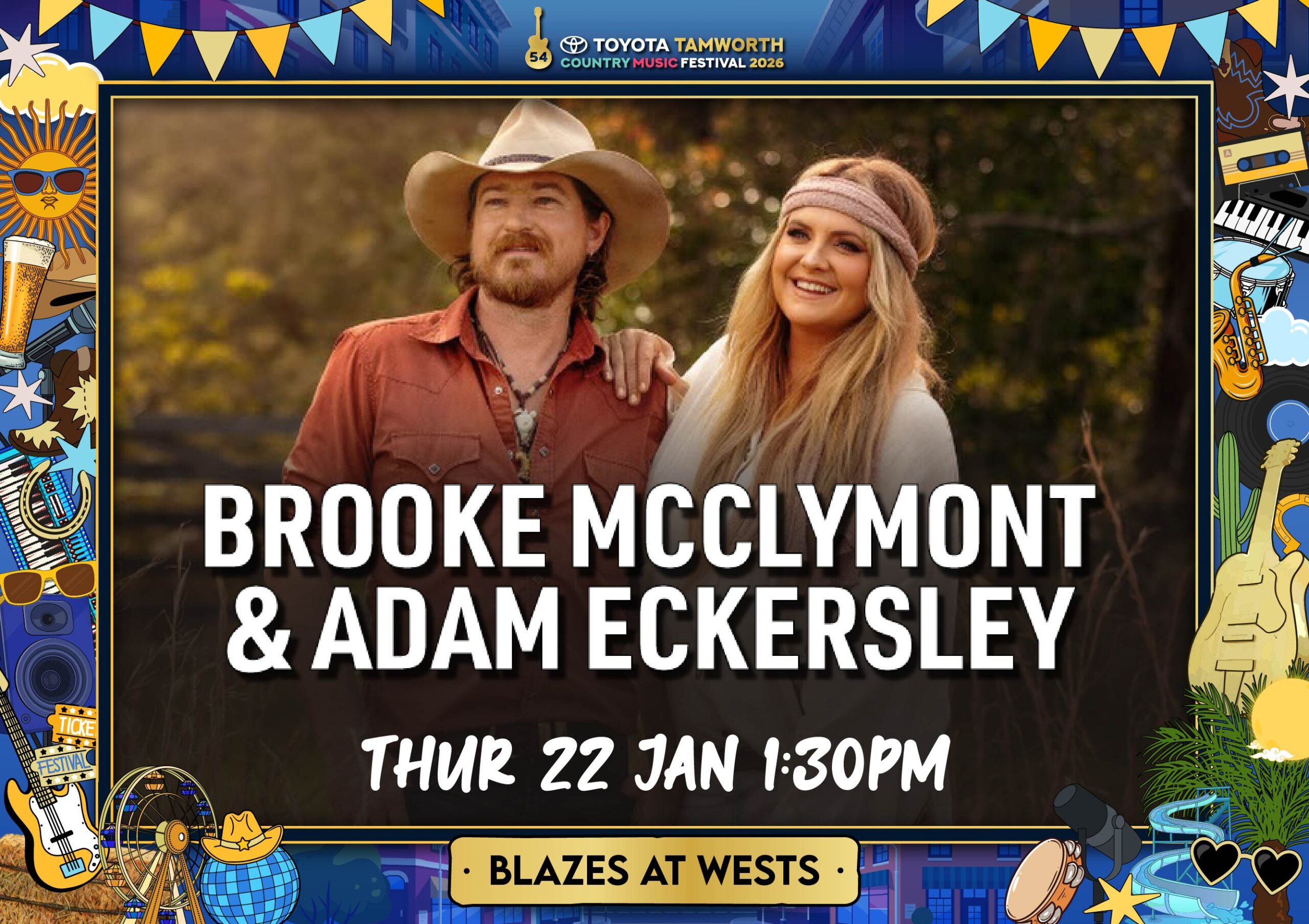 Brooke McClymont and Adam Eckersley Tamworth Festival Poster