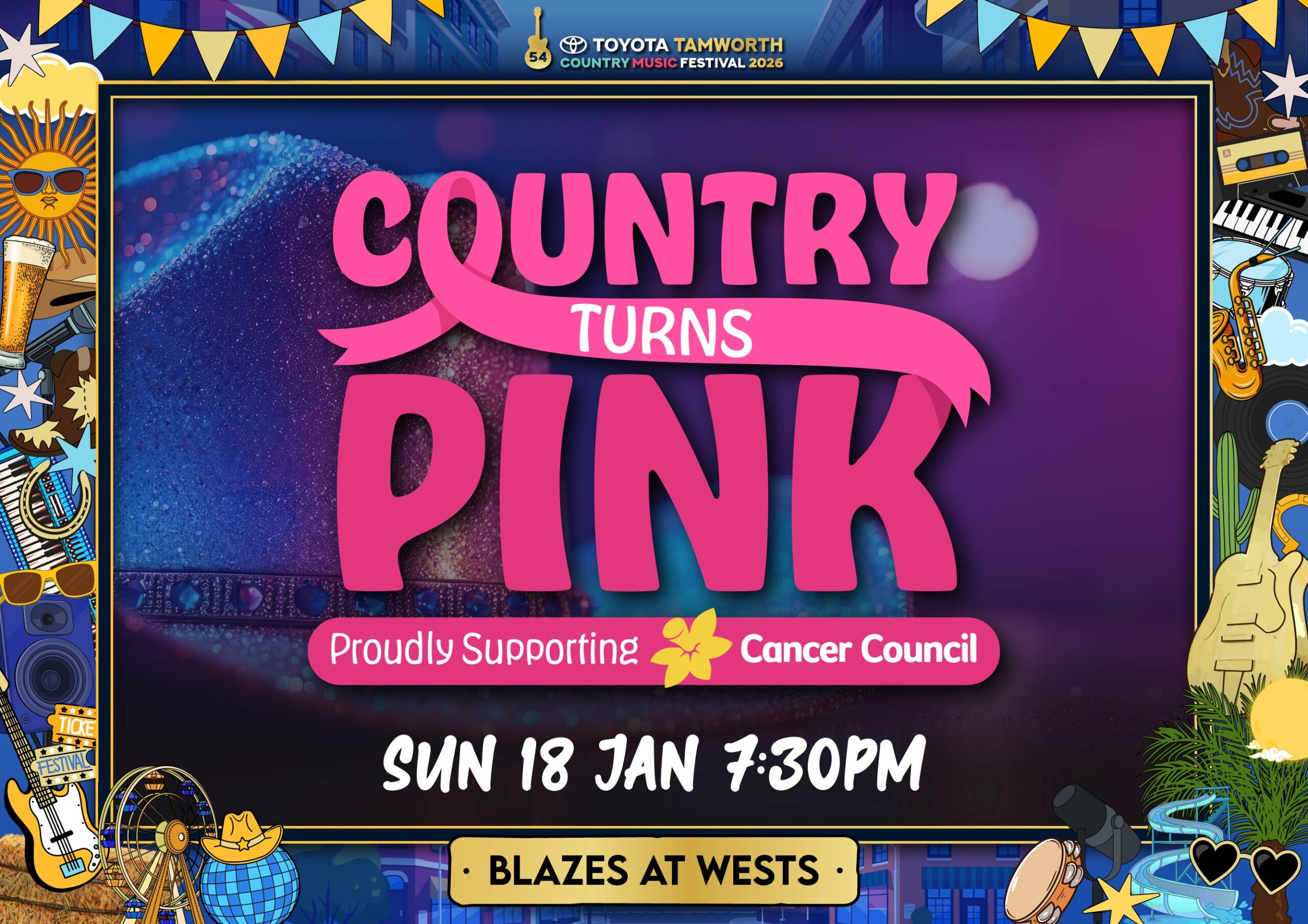 Country Turns Pink Tamworth Festival Poster