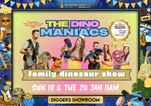 The Dino Maniacs Tamworth Festival Poster