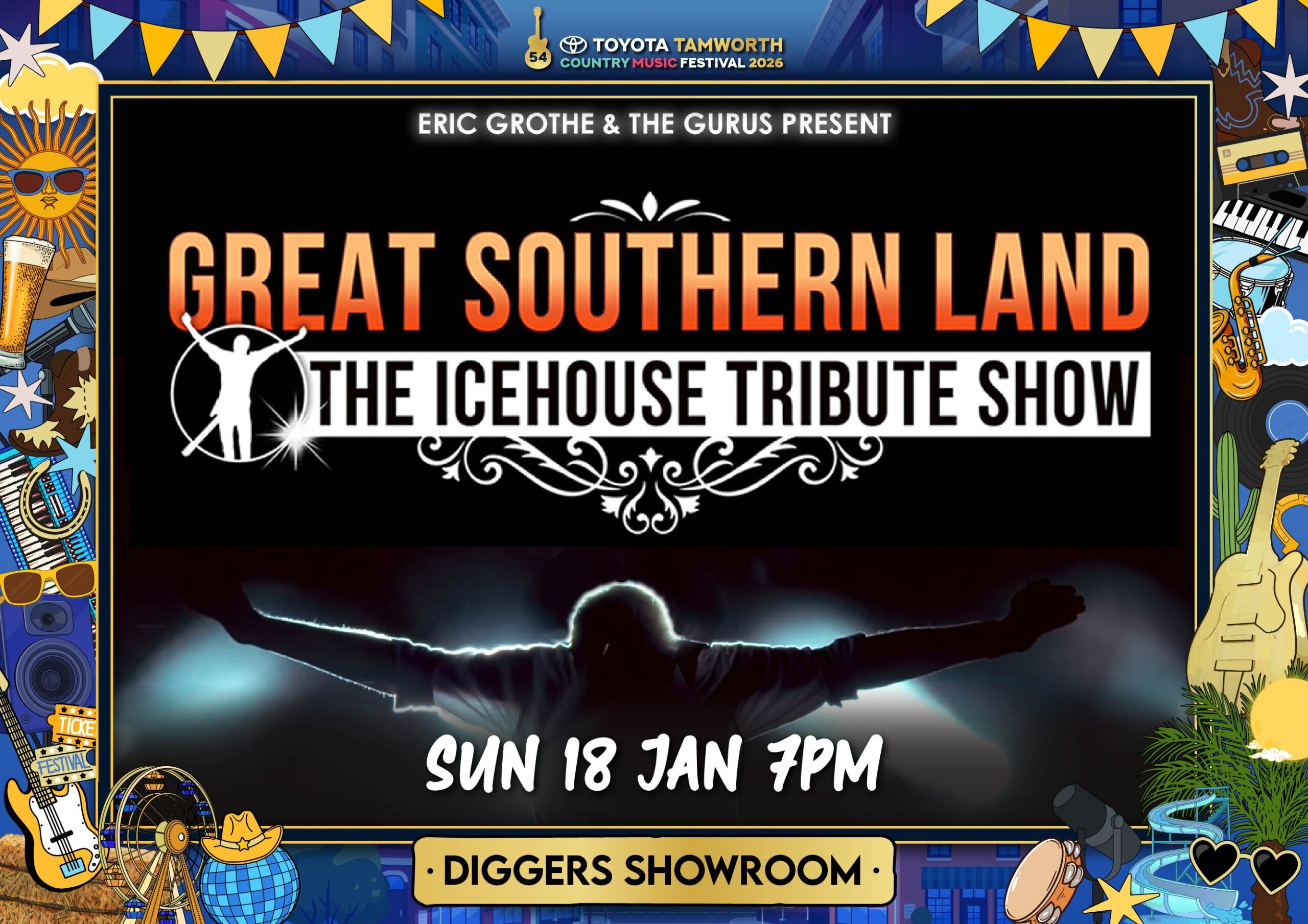 Great Southern Land Icehouse Tribute Tamworth Festival Poster