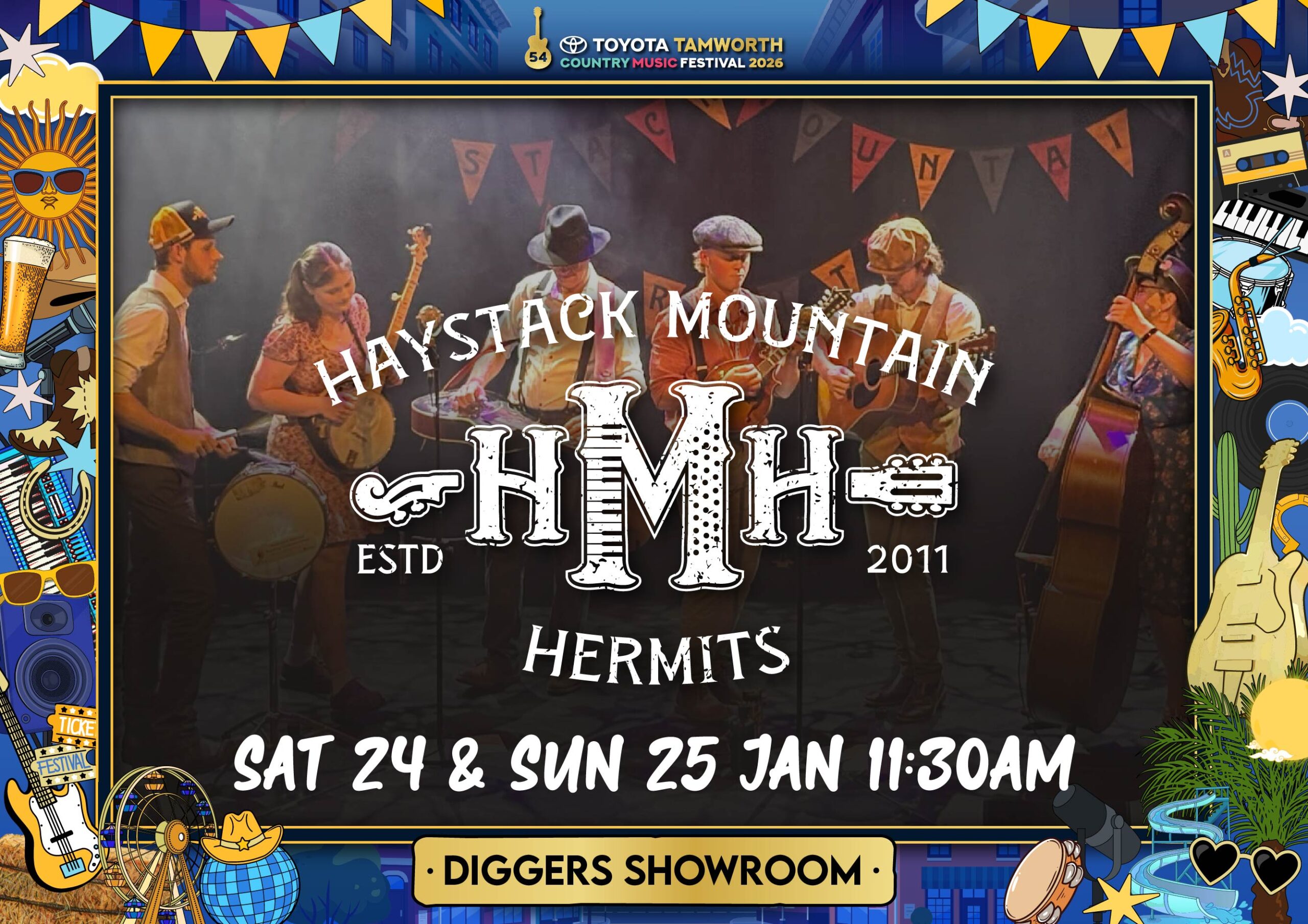 Haystack Mountain Hermits Tamworth Festival Poster