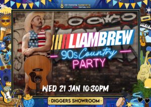 Liam Brew's 90s Country Party Tamworth Festival Poster