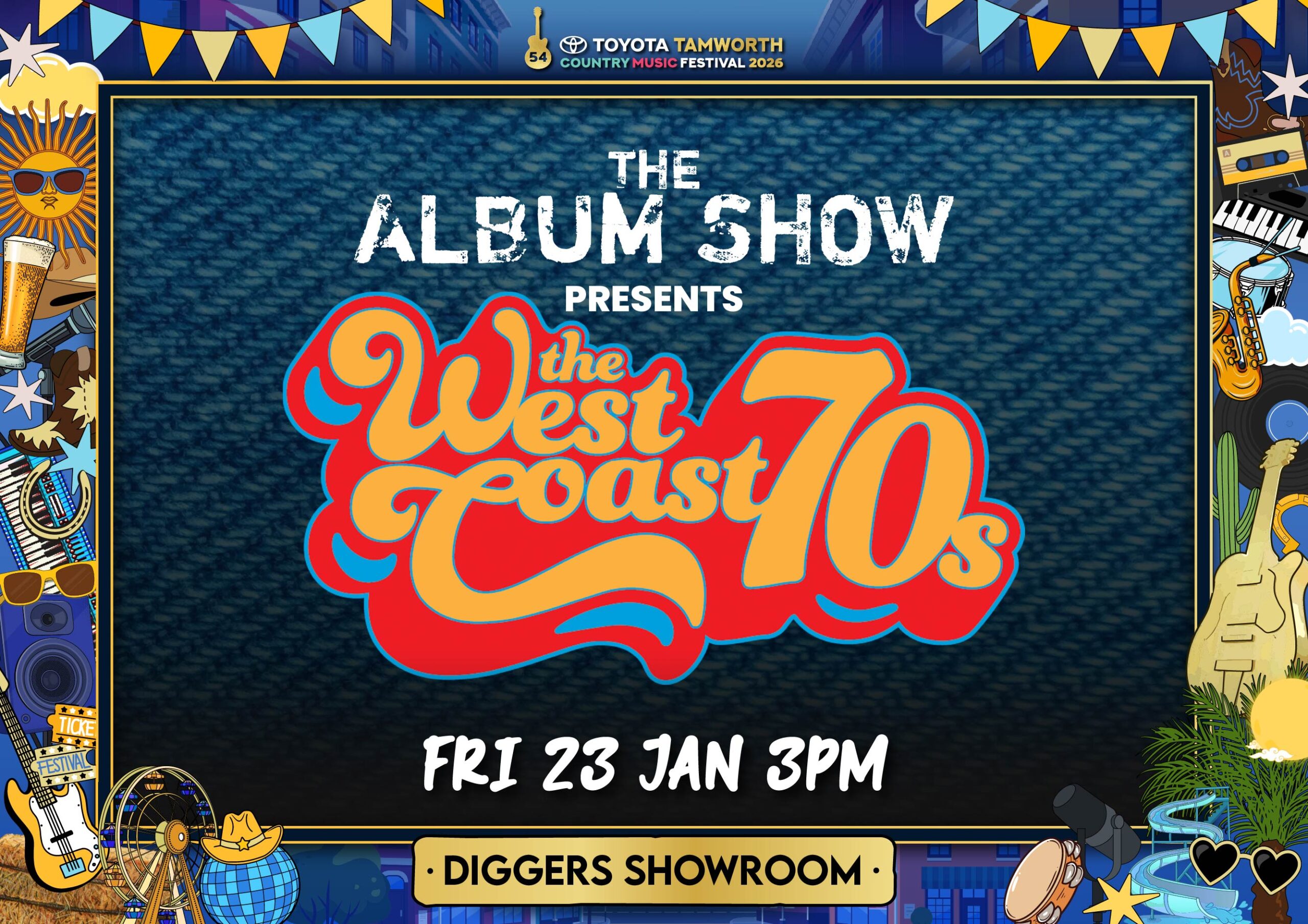 West Coast 70s Show Tamworth Festival Poster