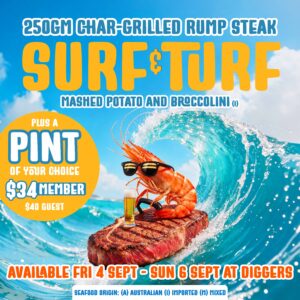 Diggers Father's Day Surf and Turf special